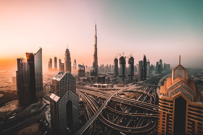 Dubai skyline — Zahwah Global headquarters